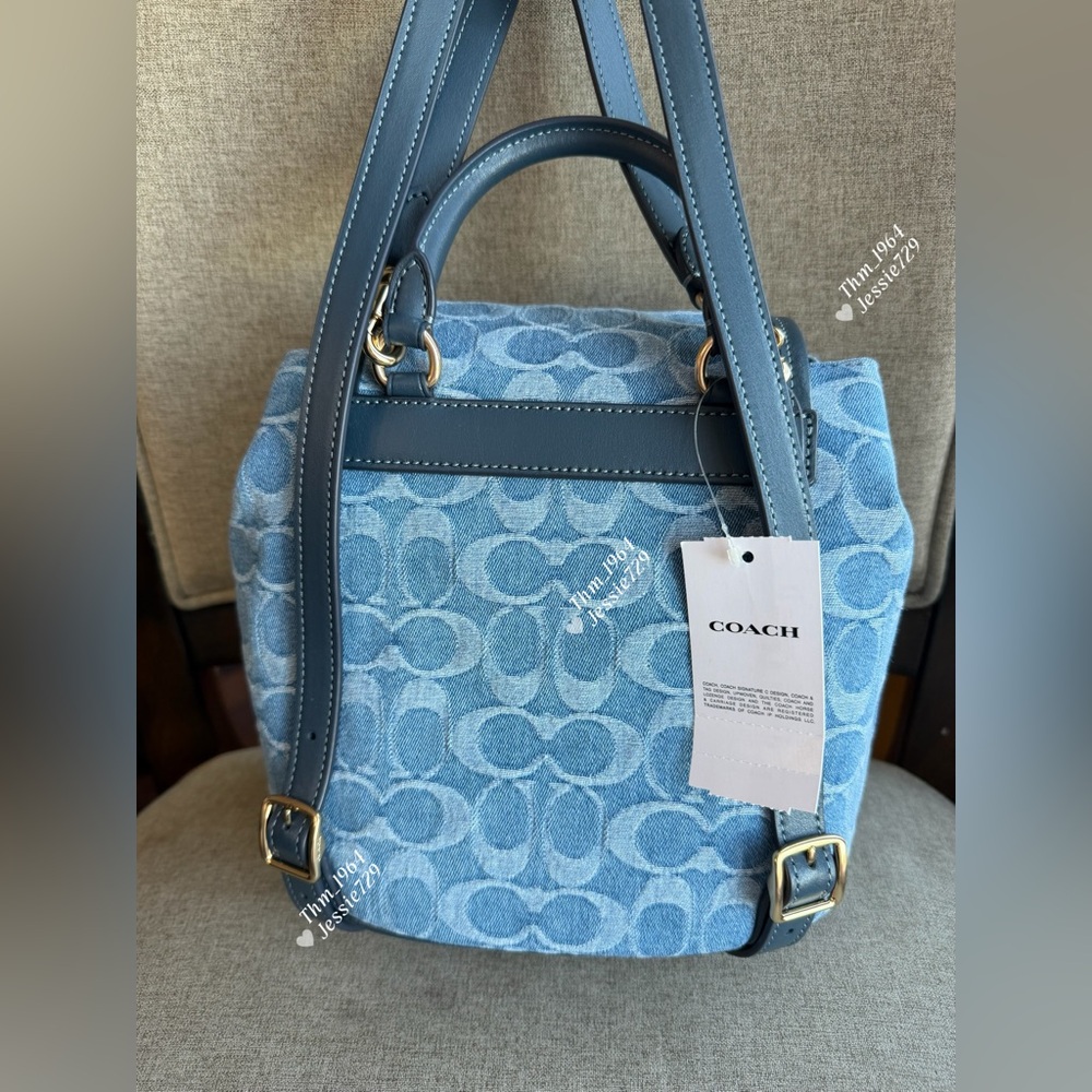 NWT！COACH Hadley Backpack In Signature Denim（CDB95）fast shipping - Picture 2 of 14